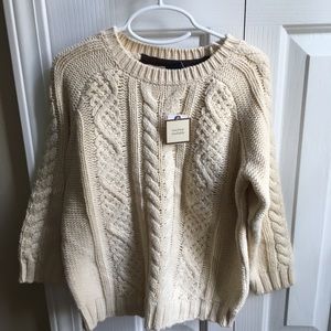 NWT Gap Kids Cream Fisherman Sweater